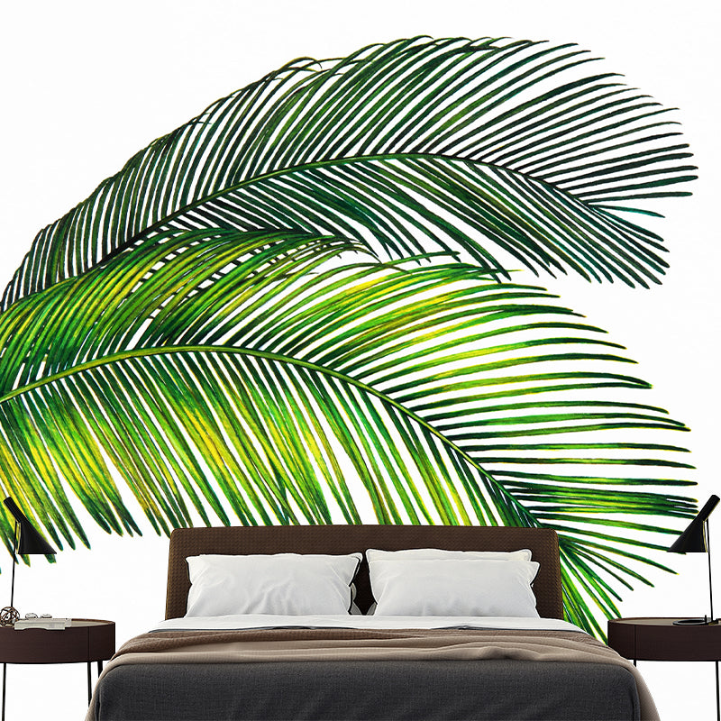 Tropical Leaf Plant Mural Stain Resistant Wall Covering for Room
