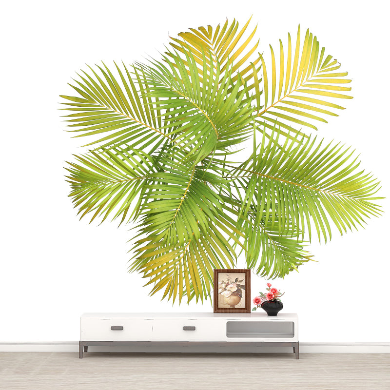 Tropical Leaves Plants Mural Modern Stain Resistant Wall Art for Living Room