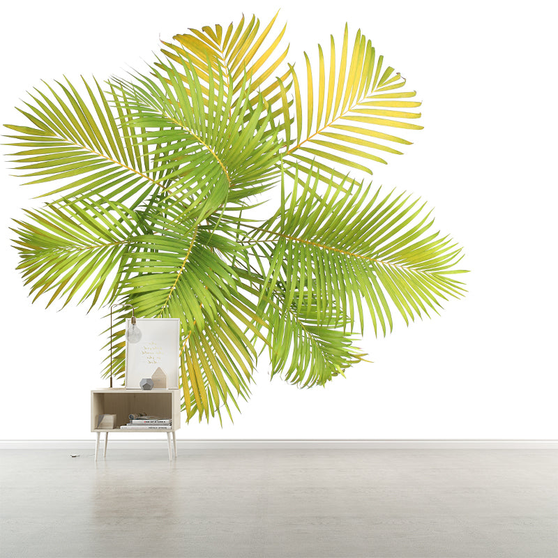 Tropical Leaves Plants Mural Modern Stain Resistant Wall Art for Living Room