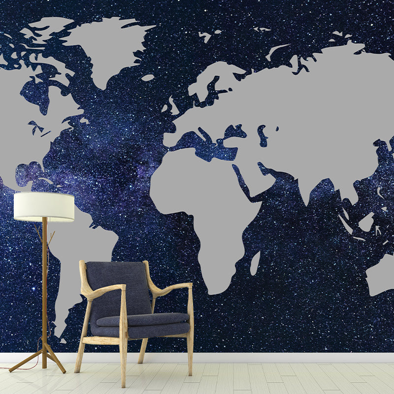 Illustration World Map Wall Mural Wallpaper Eco-friendly Wall Mural in Soft Color