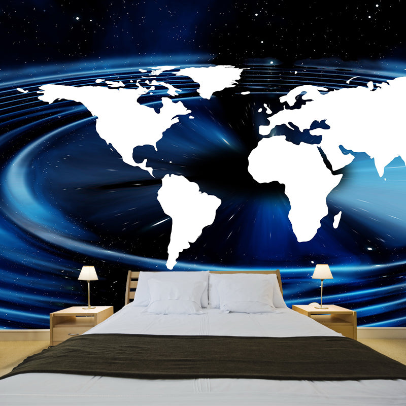 World Map Wall Mural Illustration Decorative Room Wall Art for Decoration