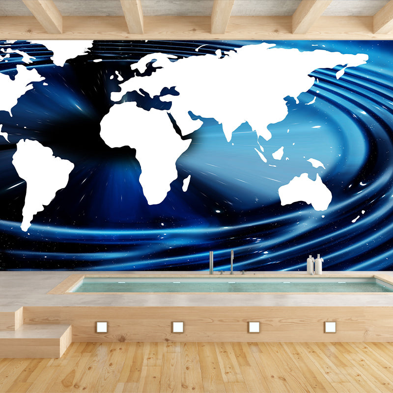 World Map Wall Mural Illustration Decorative Room Wall Art for Decoration