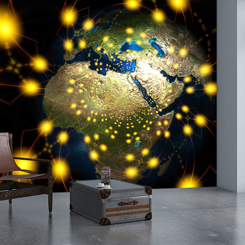 World Map Wall Mural Illustration Decorative Room Wall Art for Decoration