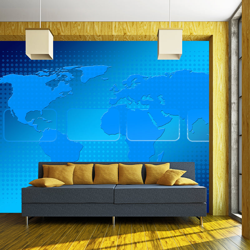 Illustration World Map Mural Contemporary Decorative Wall Murals for Bedrooms