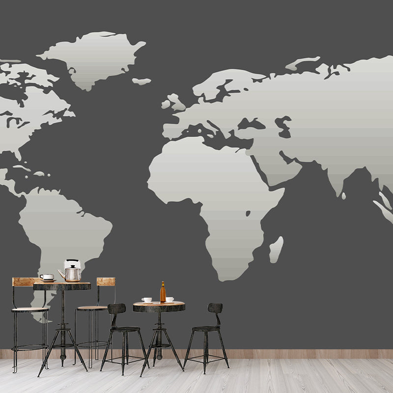 World Map Wall Mural Illustration Decorative Living Room Wall Art for Decoration