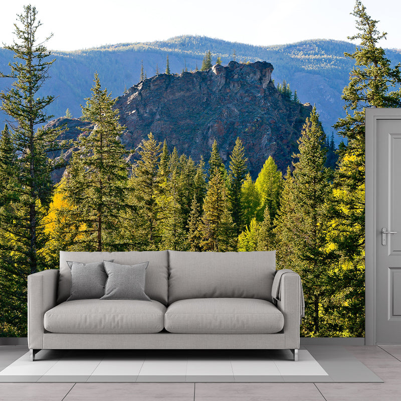 Contemporary Forest Wall Mural Wallpaper Eco-friendly Wall Mural in Bright Color