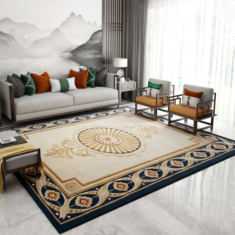 Traditional Scroll Pattern Carpet Polypropylene Rug Stain Resistant Area Rug for Living Room