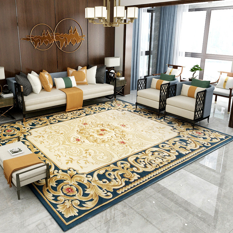 Traditional Scroll Pattern Carpet Polypropylene Rug Stain Resistant Area Rug for Living Room
