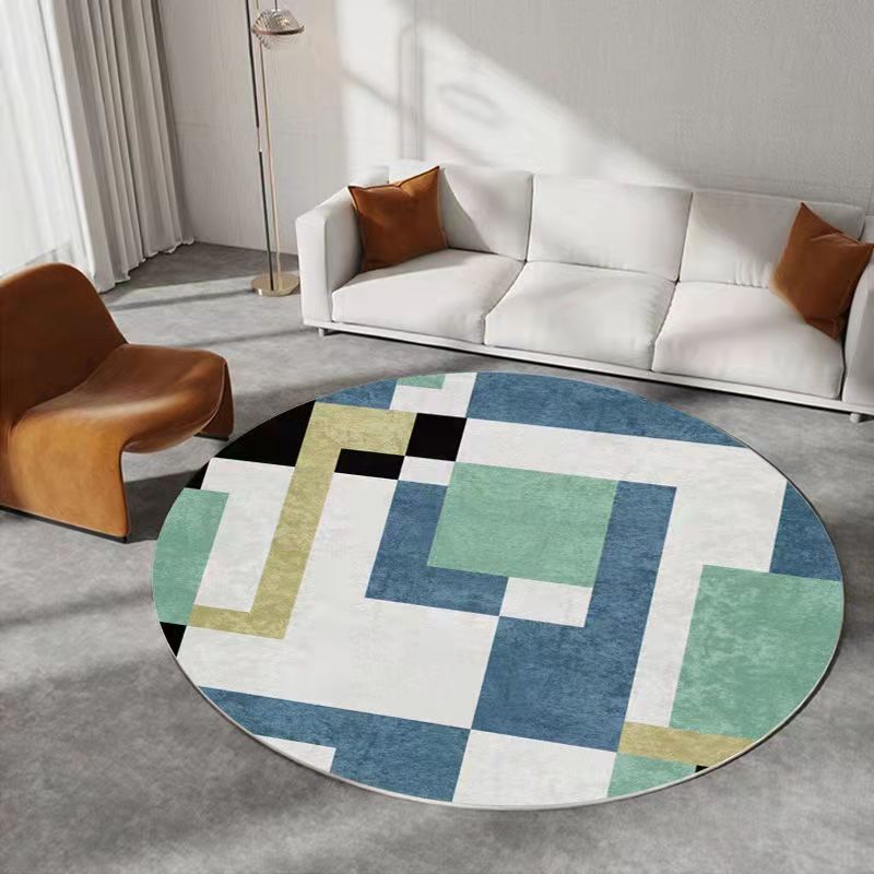 Roze modern tapijt polyester cirkel binnen tapijt wasbaar tapijt voor woonkamer