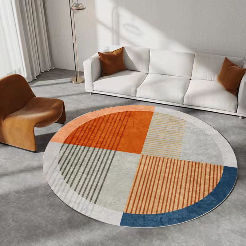 Roze modern tapijt polyester cirkel binnen tapijt wasbaar tapijt voor woonkamer