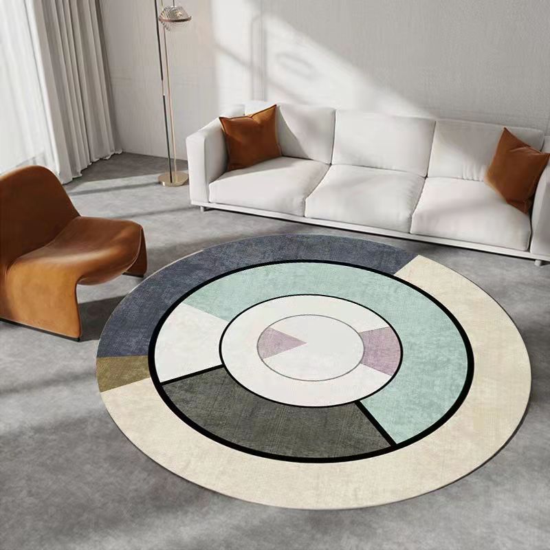 Roze modern tapijt polyester cirkel binnen tapijt wasbaar tapijt voor woonkamer