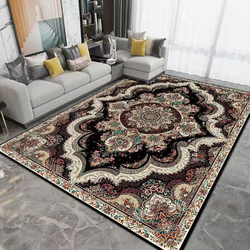 Blue Traditional Carpet Polyester Graphic Carpet Washable Carpet for Home Decoration