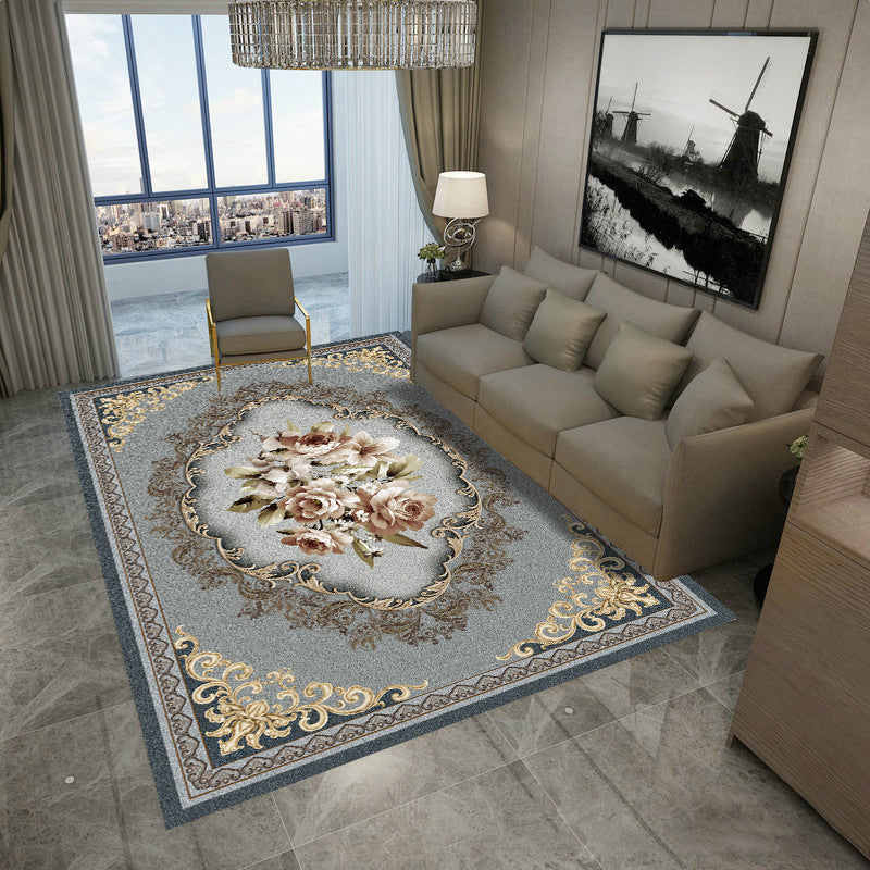 Leisure Polyester Tapijt Europeaan Bloemprint Rug vlekbestendig gebied Teken voor woningdecoratie