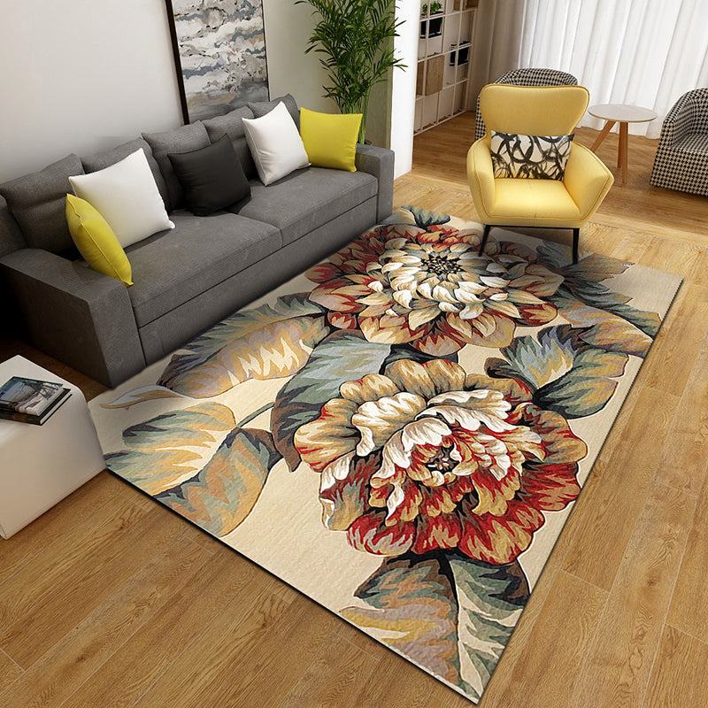 Leisure Polyester Tapijt Europeaan Bloemprint Rug vlekbestendig gebied Teken voor woningdecoratie