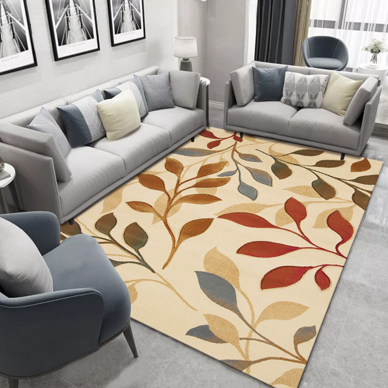 Blauw modern tapijten polyester bladeren indoor tapijt niet-slip achterste tapijt voor woonkamer