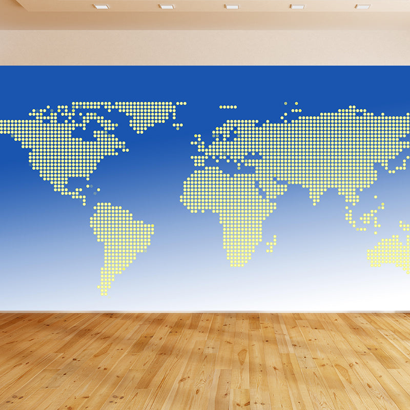 World Map Mural Illustration Decorative Living Room Wall Art for Decoration
