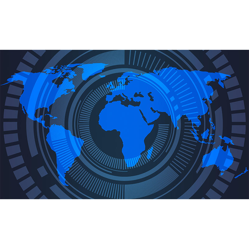 World Map Mural Illustration Decorative Living Room Wall Art for Decoration