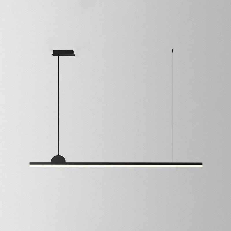 Linear Island Chandelier Modern Metal 1 Light Island Light in Black