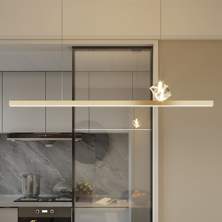 Linear Pendant Lighting Modern Metal 2 Light Island Pendant Lights