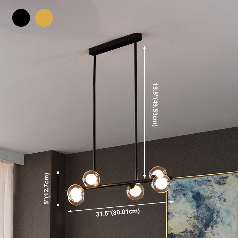 Pendants contemporains Sphere Island Chandelier Lights with Glass Shade