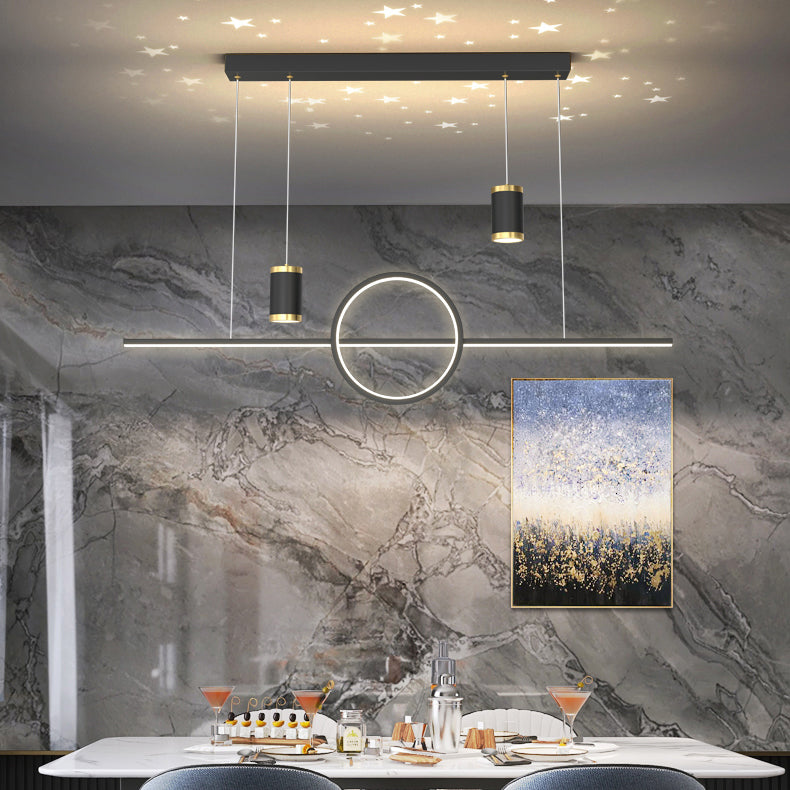 Cylinder Island Kronleuchter Lichter zeitgenössische Anhängerleuchten Metall Island Lights