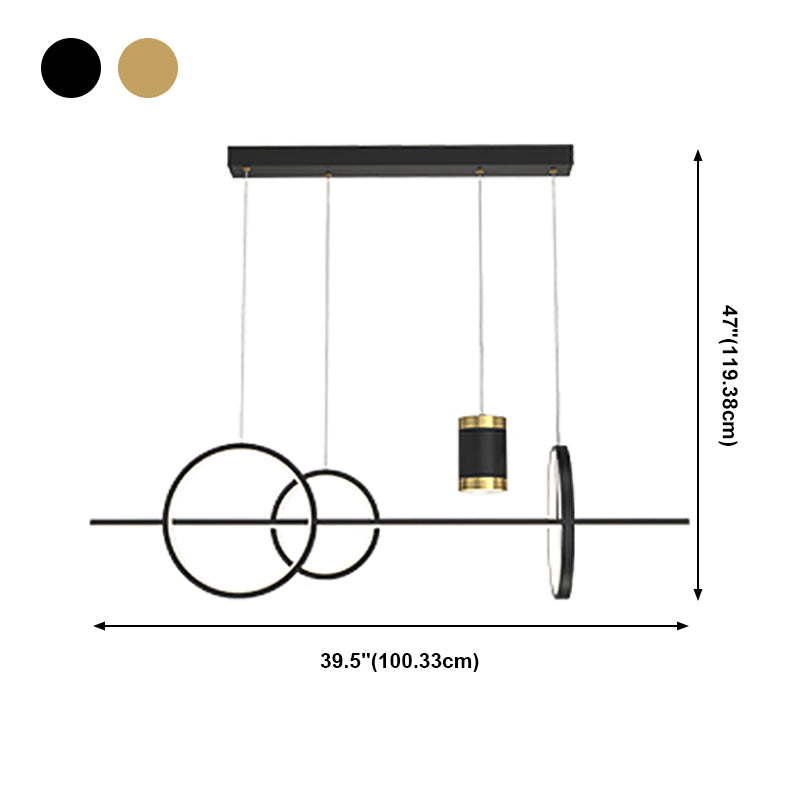 Cylinder Island Kronleuchter Lichter zeitgenössische Anhängerleuchten Metall Island Lights