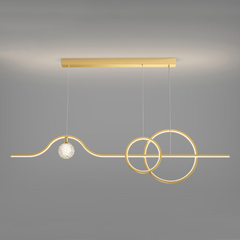 Linear Island Lighting Fixtures Modern Style Metal Kitchen Pendant Lights