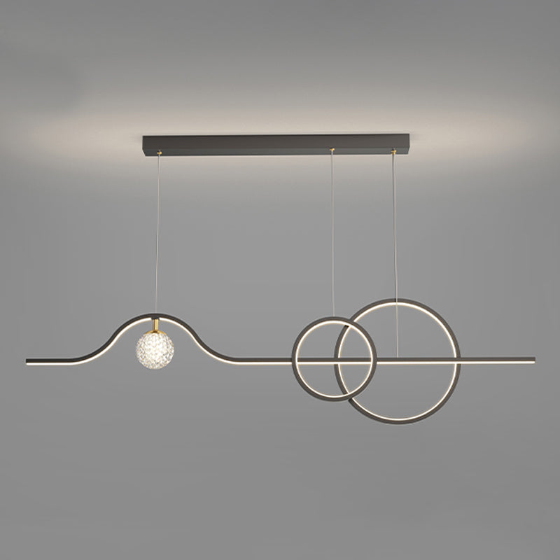 Linear Island Lighting Fixtures Modern Style Metal Kitchen Pendant Lights