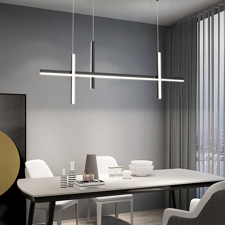 Modern Linear Chandeliers Island Light Fixtures Metal Chandeliers for Dining Room