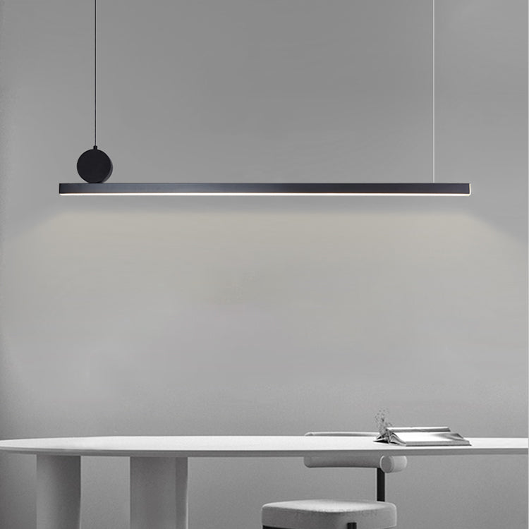 Lineare Inselleuchte moderne Metall -Einzelhellinsel Deckenleuchte in Schwarz