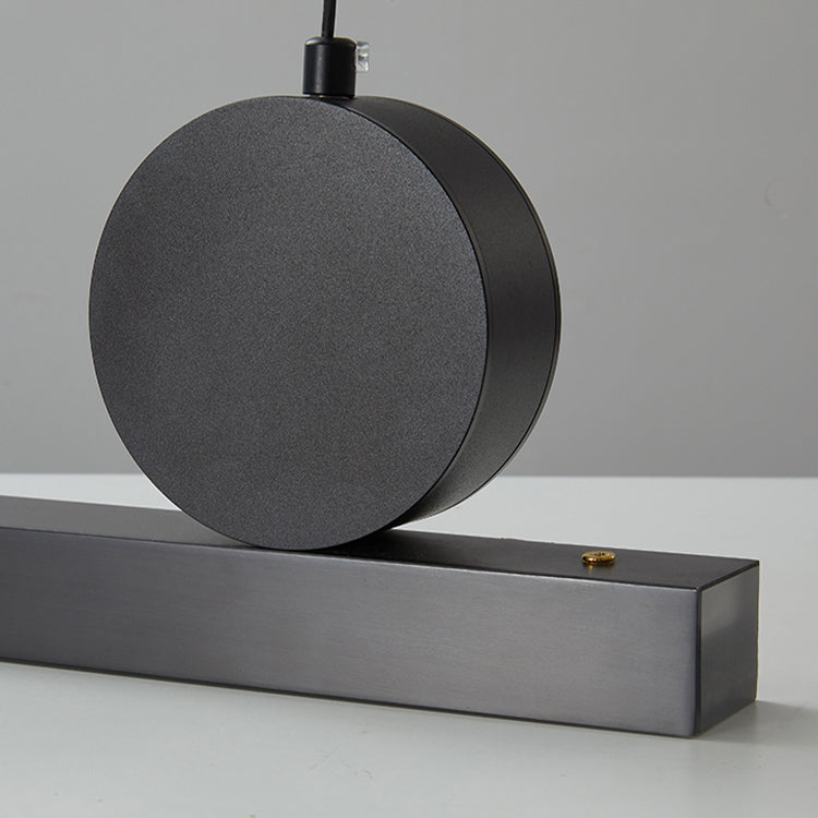 Linear Island Light Fixture Modern Metal Single Light Island Ceiling Light in Black