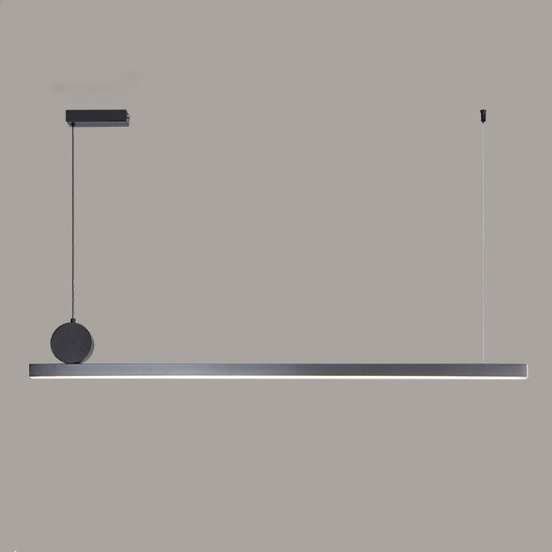 Lineare Inselleuchte moderne Metall -Einzelhellinsel Deckenleuchte in Schwarz