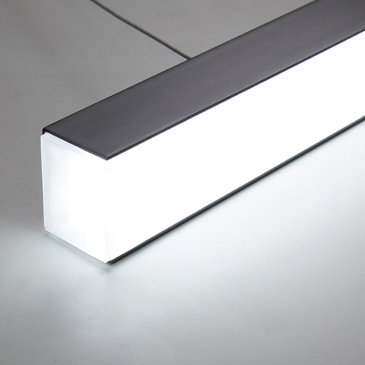 Lineare Inselleuchte moderne Metall -Einzelhellinsel Deckenleuchte in Schwarz