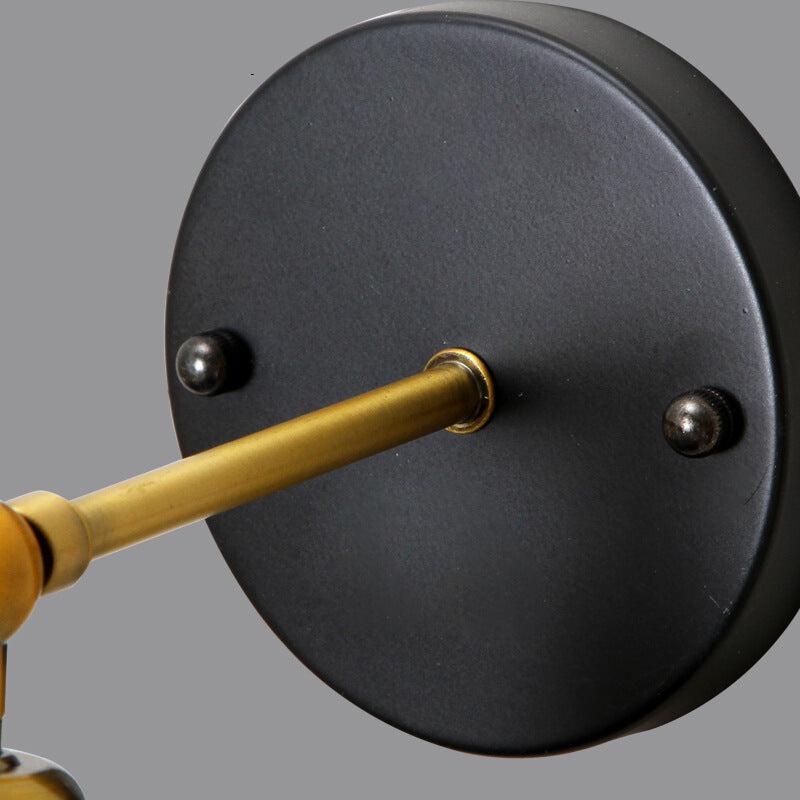 1-Light Flare Shade Wall Sconce Industrial Style Metal Wall Lighting in Black