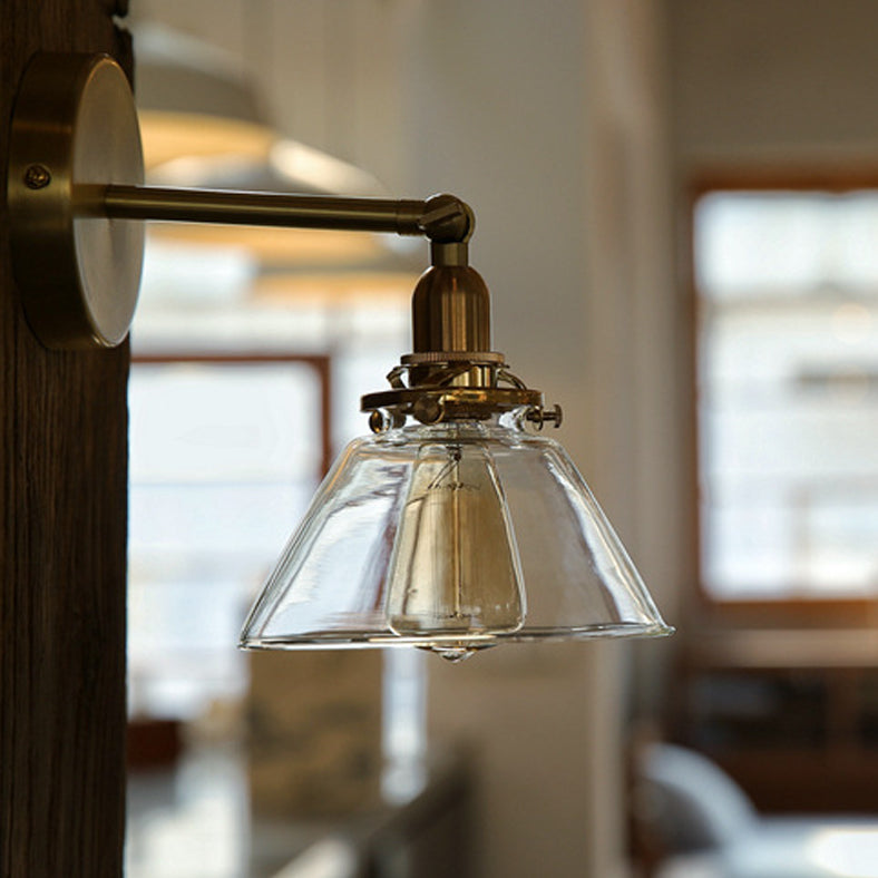 Flare Shade Wall Lighting Industrial Style Metal 1 Light Wall Mounted Light Fixture