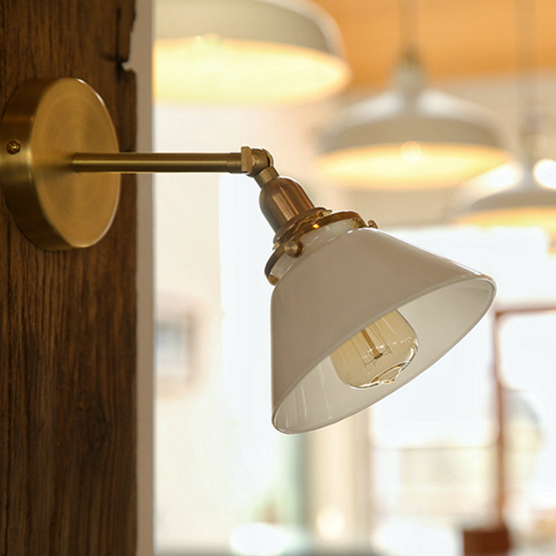 Flare Shade Wall Lighting Industrial Style Metal 1 Light Wall Mounted Light Fixture