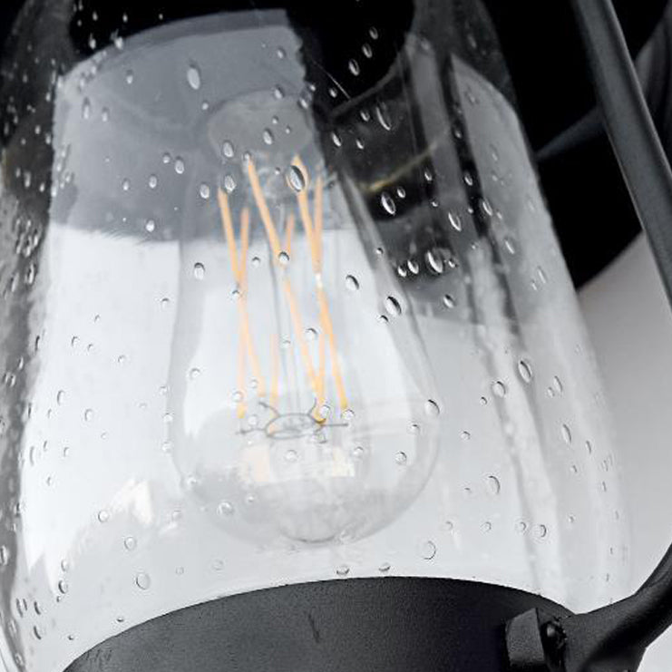 Glass Geometric Shade Wall Lighting Industrial Style 1 Light Wall Mounted Light Fixture in Black