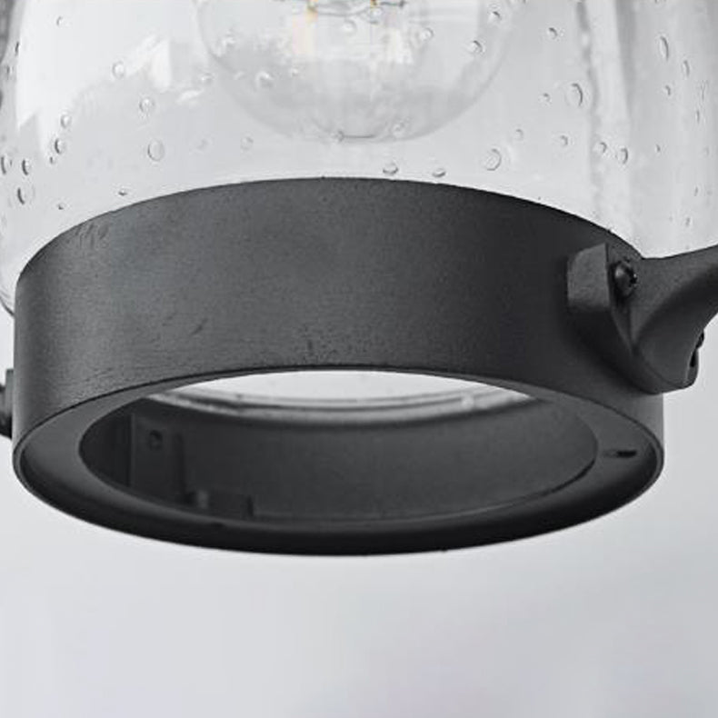 Glass Geometric Shade Wall Lighting Industrial Style 1 Light Wall Mounted Light Fixture in Black