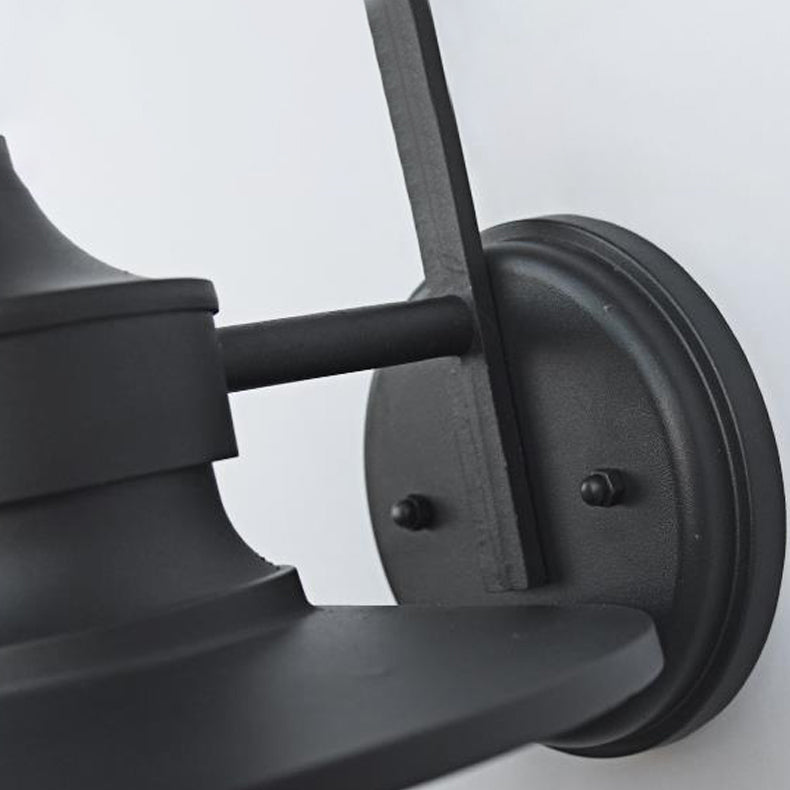 Glass Geometric Shade Wall Lighting Industrial Style 1 Light Wall Mounted Light Fixture in Black