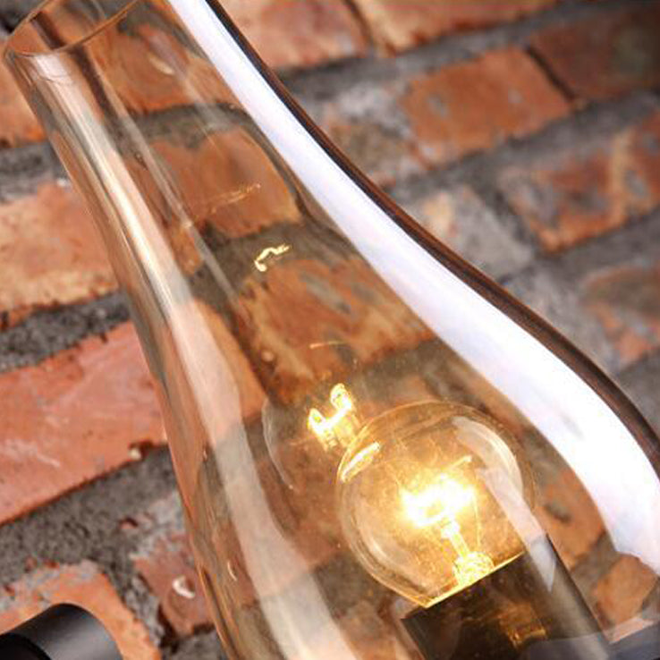 Glass Geometric Shade Wall Lighting Industrial Style 1 Light Wall Mounted Light Fixture in Black