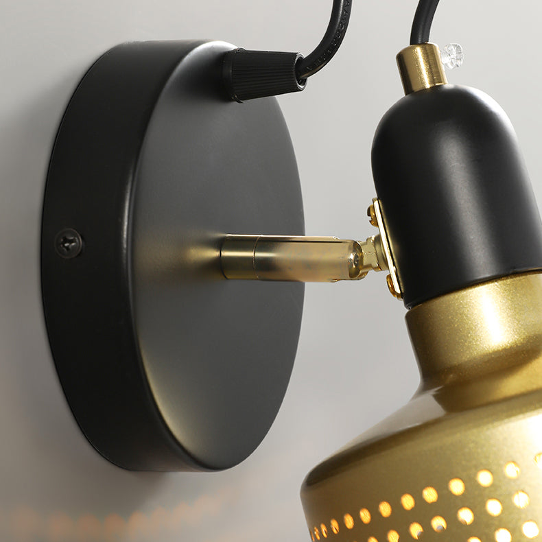Moderner Stil Verstellbarer Zylinderwandleuchten Beleuchtung Metall 1 Lichtwandmontierte Lampen in Gold