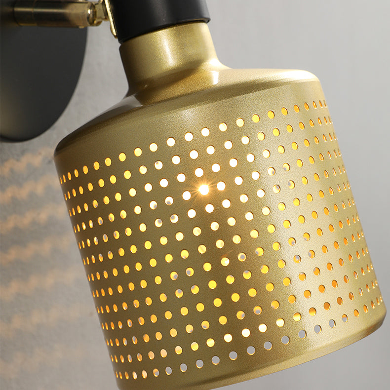 Moderner Stil Verstellbarer Zylinderwandleuchten Beleuchtung Metall 1 Lichtwandmontierte Lampen in Gold