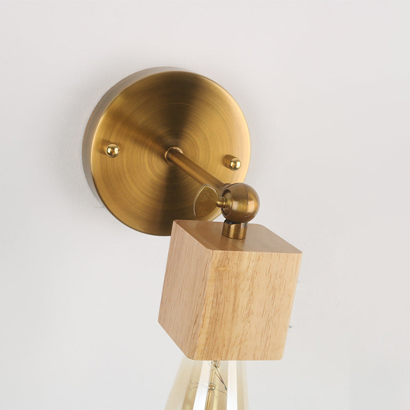 Moderne Wandleuchte Holzholz 1 Lichtwandmontierte Leuchte (Glühbirne nicht enthalten)