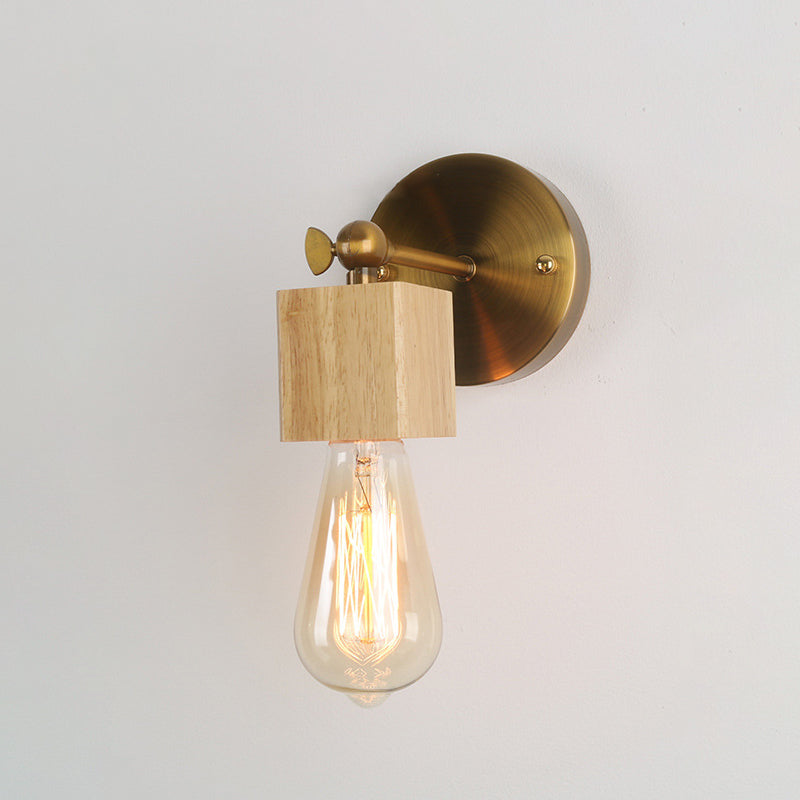 Moderne Wandleuchte Holzholz 1 Lichtwandmontierte Leuchte (Glühbirne nicht enthalten)