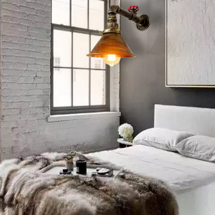 Metal Water Pipe Shade Wall Lighting Industrial Style 1 Light Wall Mounted Light Fixture