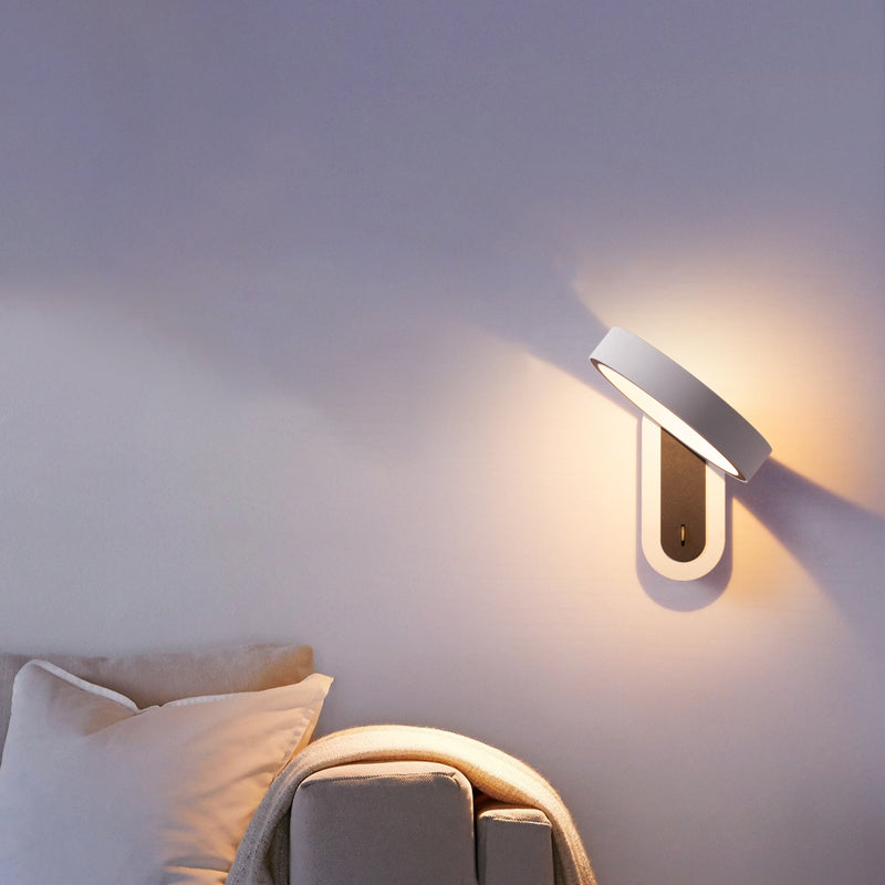 Metall runde Schattenwandbeleuchtung moderner Stil 1 Leuchtwand montiertes Leuchten in Grau