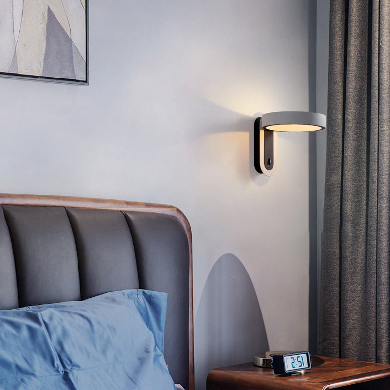 Metall runde Schattenwandbeleuchtung moderner Stil 1 Leuchtwand montiertes Leuchten in Grau