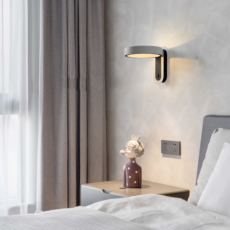 Metall runde Schattenwandbeleuchtung moderner Stil 1 Leuchtwand montiertes Leuchten in Grau