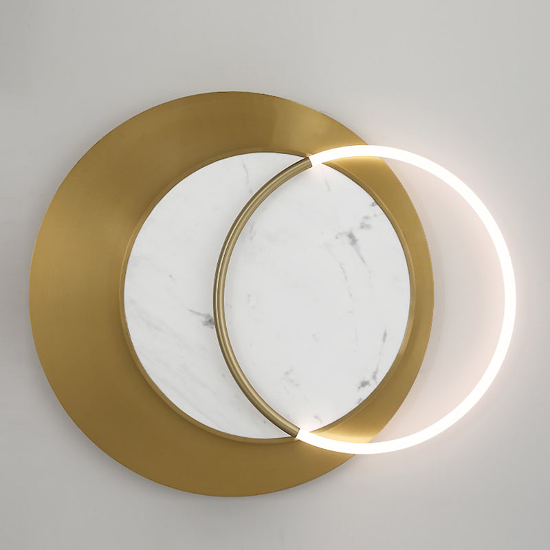 Metall runde Schattenwandbeleuchtung moderner Stil 1 Leichtem Wandleuchte in Messing