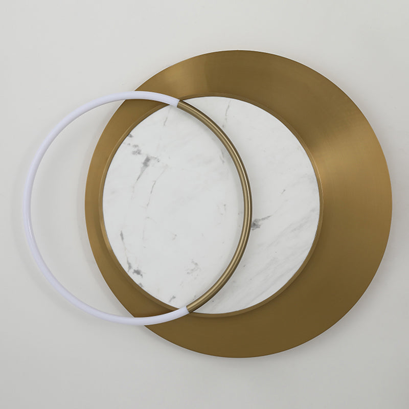 Metall runde Schattenwandbeleuchtung moderner Stil 1 Leichtem Wandleuchte in Messing